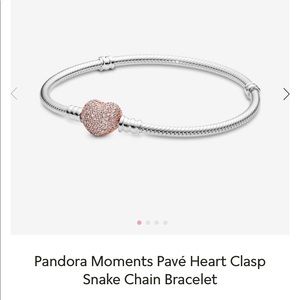Pandora Moments Pave’ Clasp Snake Chain Bracelet